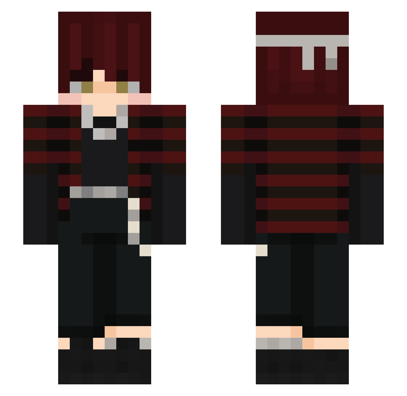 unlunar Minecraft skin, front and back view