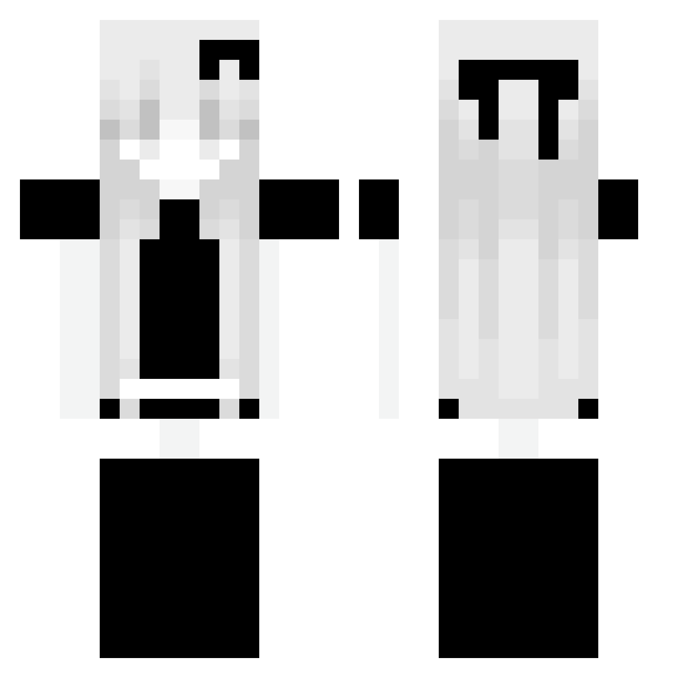 Raxw Minecraft skin, front and back view
