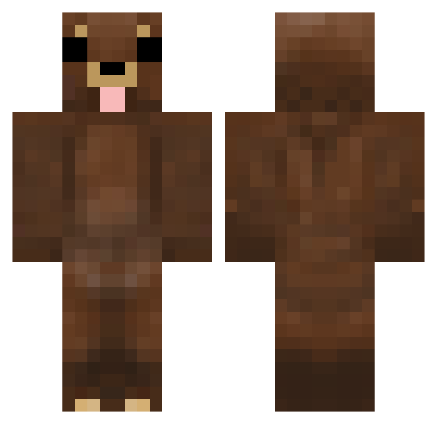 4bunee Minecraft skin, front and back view