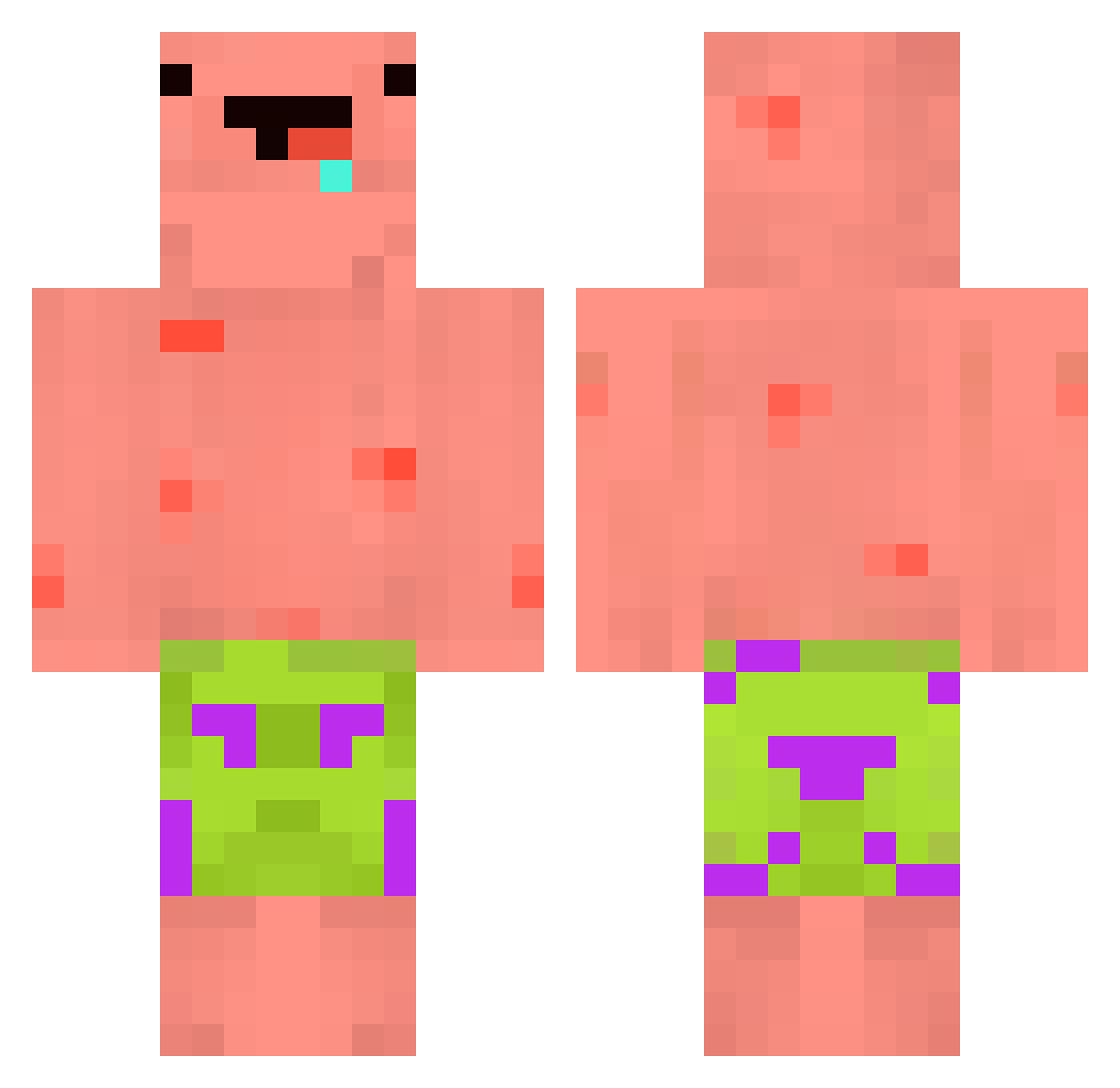 ClxdzisSus Minecraft skin, front and back view