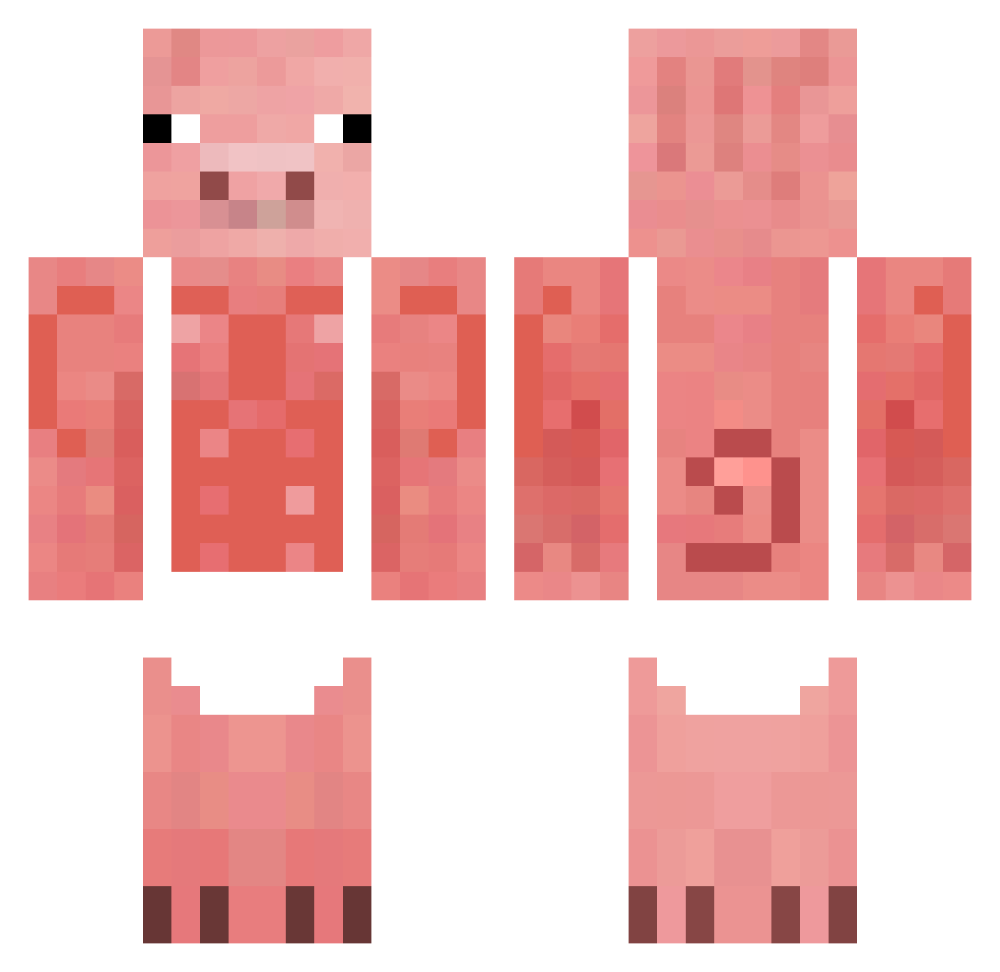 Willy_Beans_ Minecraft skin, front and back view