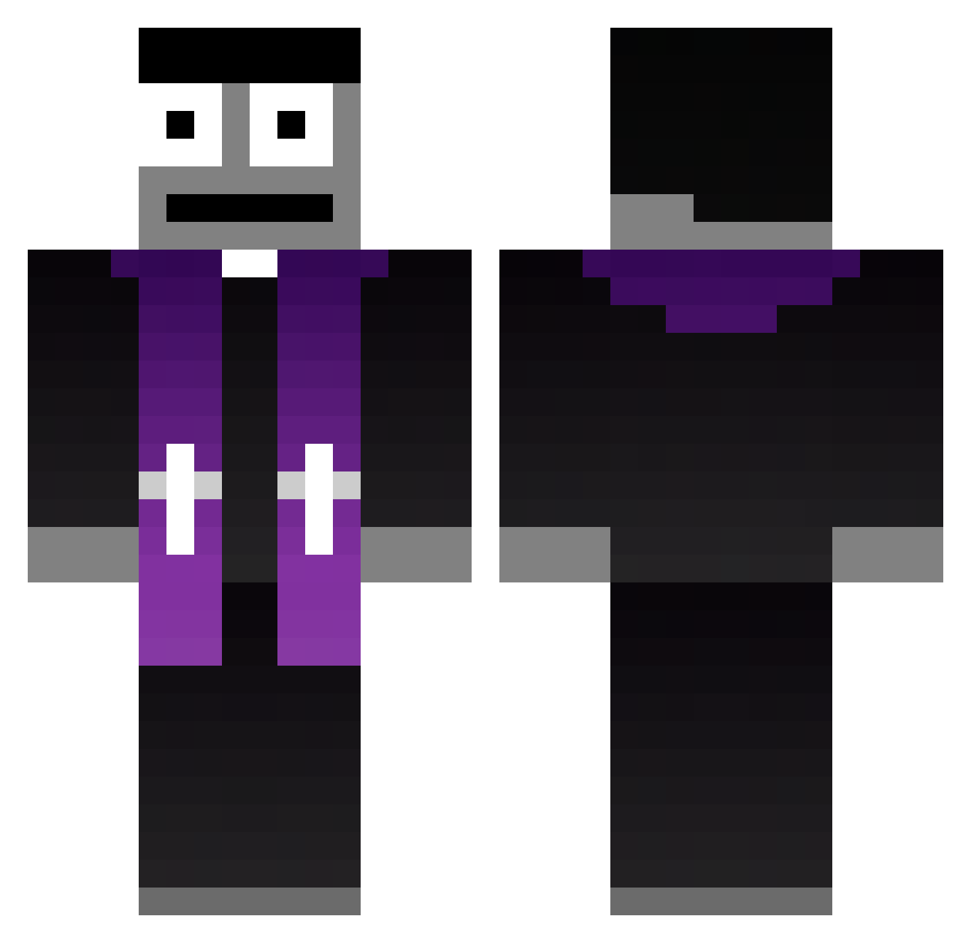 snubbed Minecraft skin, front and back view