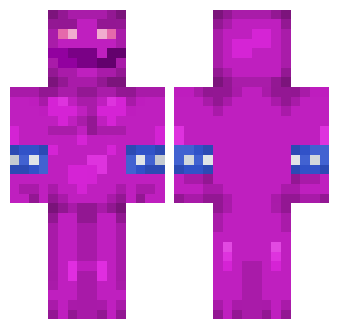 SimSim101 Minecraft skin, front and back view