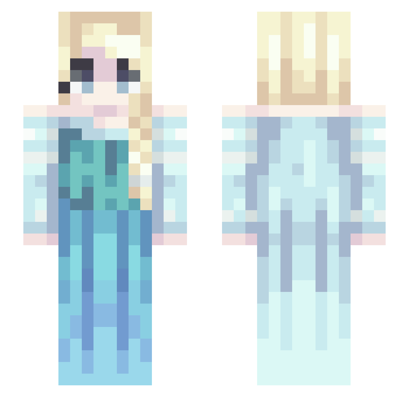 Fr3ddyTV Minecraft skin, front and back view