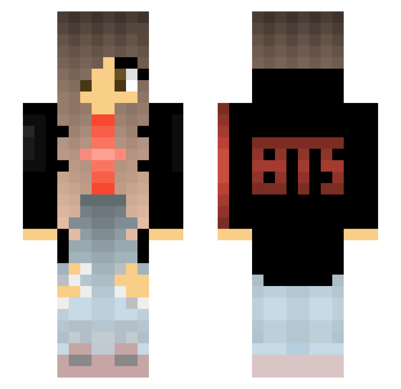 Spanqkopita Minecraft skin, front and back view
