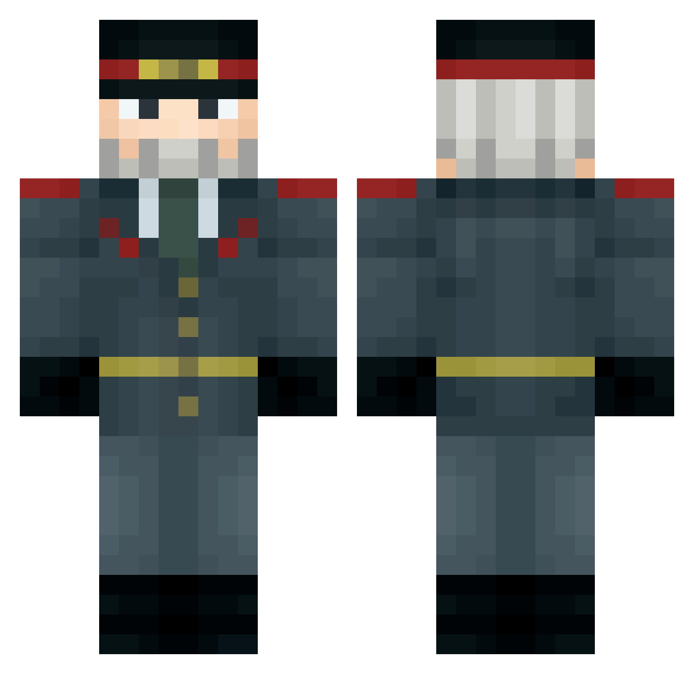 Gapu69 Minecraft skin, front and back view