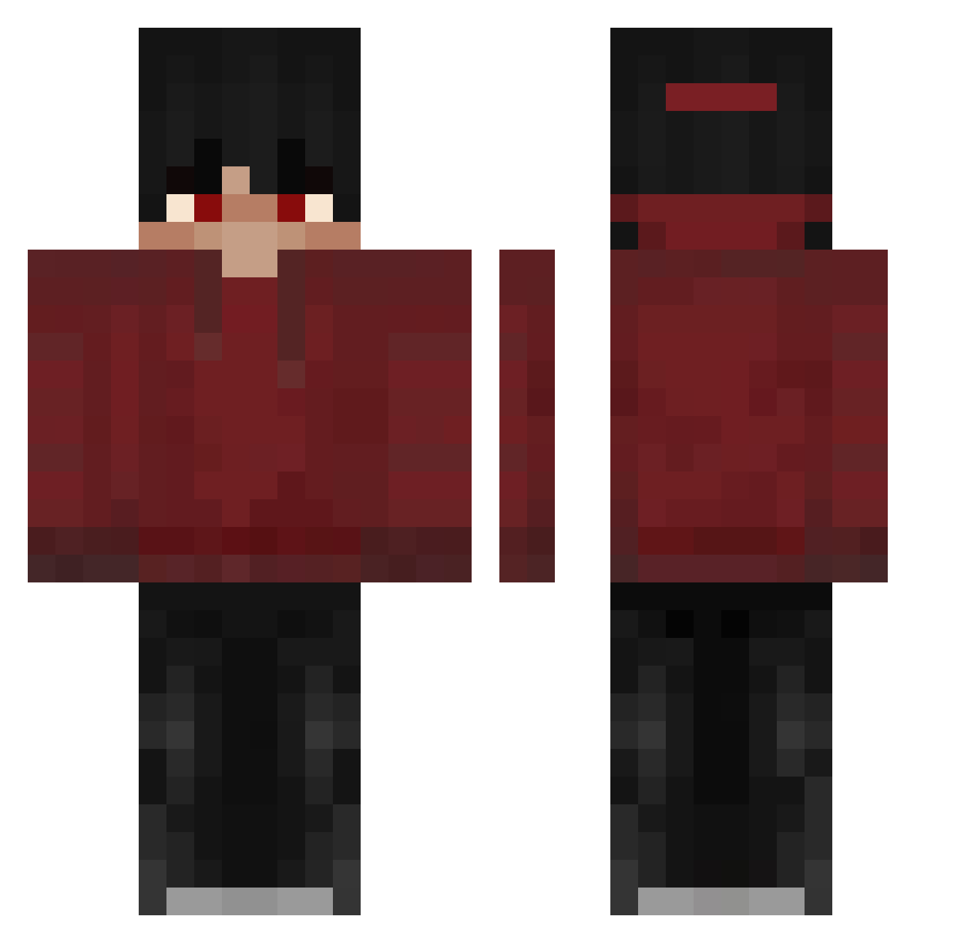 Waya_ Minecraft skin, front and back view