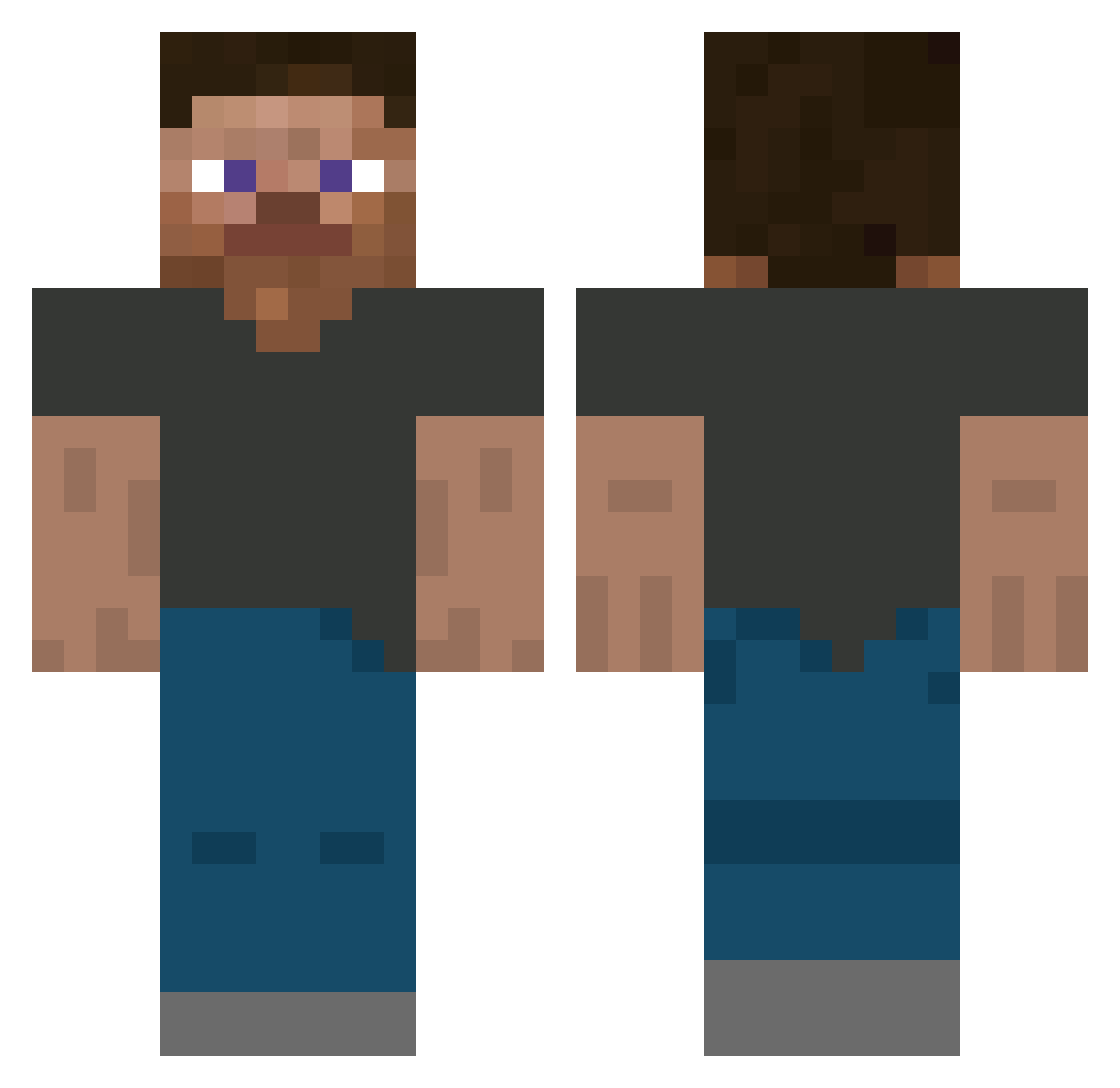 xzycy Minecraft skin, front and back view