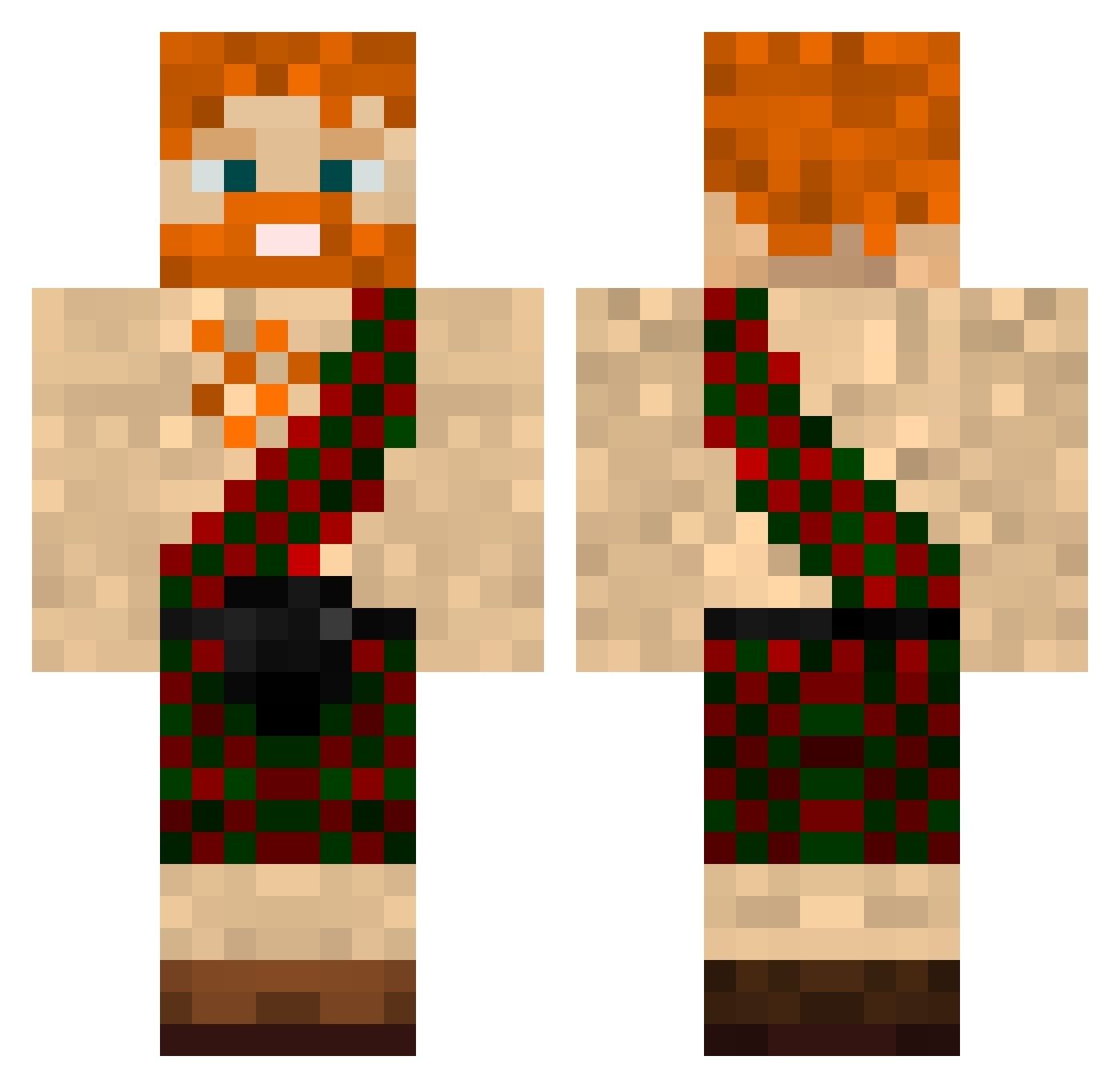 JollyRw Minecraft skin, front and back view