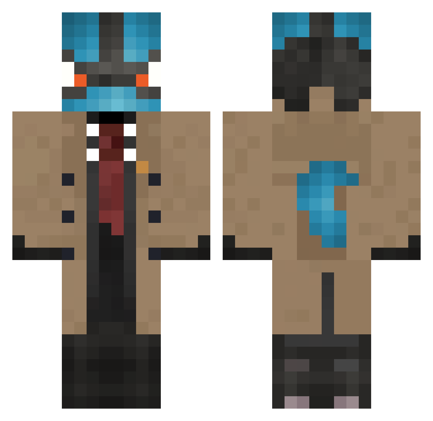TITANIUMVULTURE Minecraft skin, front and back view
