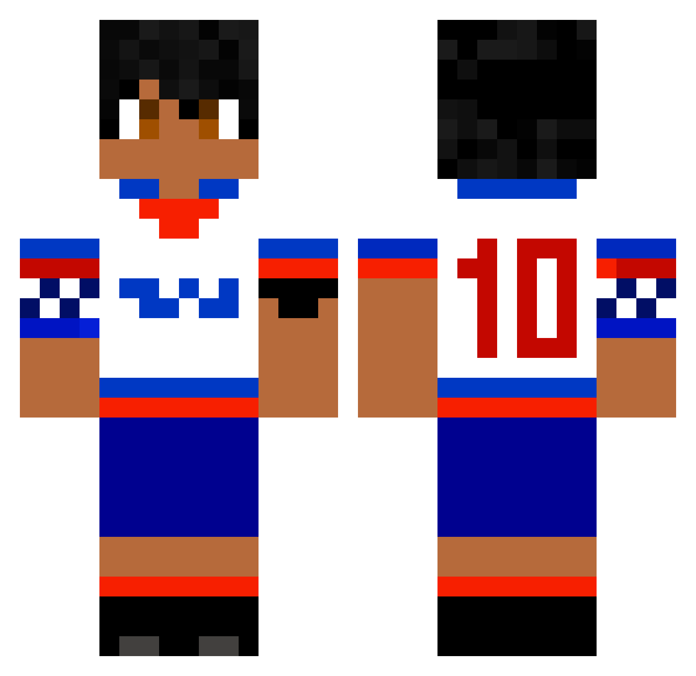 ocas0 Minecraft skin, front and back view