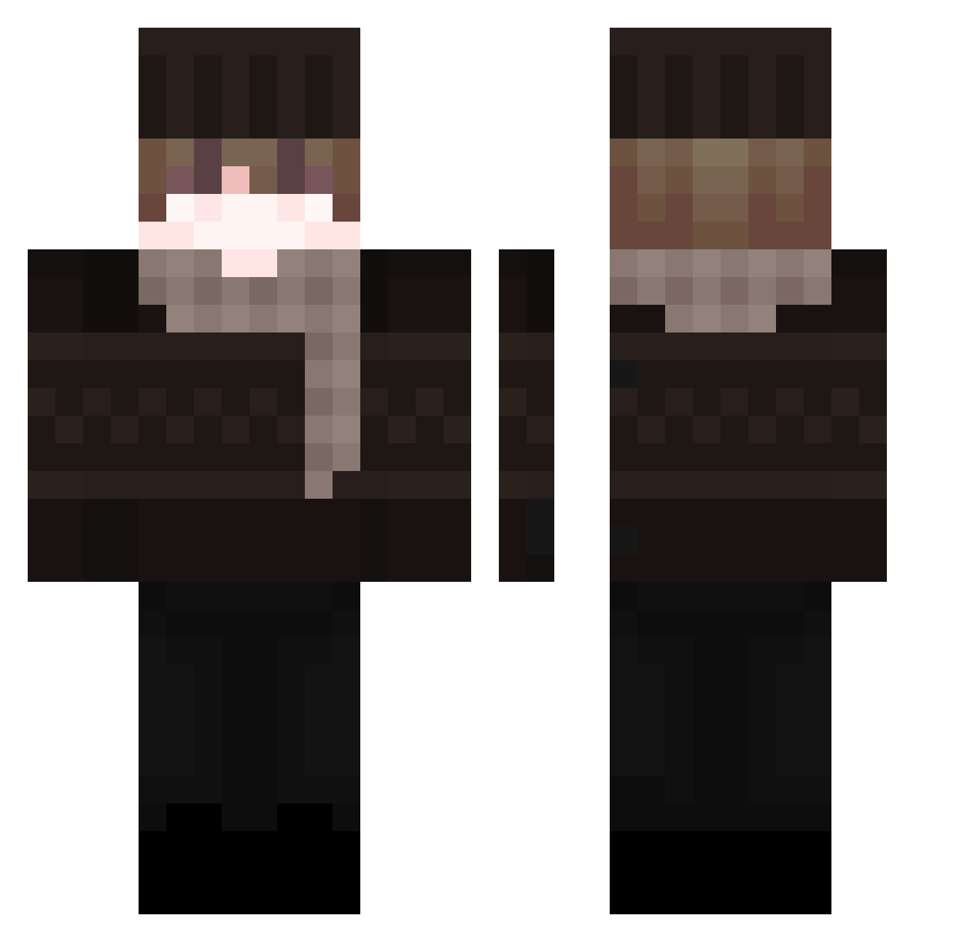 BitoBlyat1 Minecraft skin, front and back view