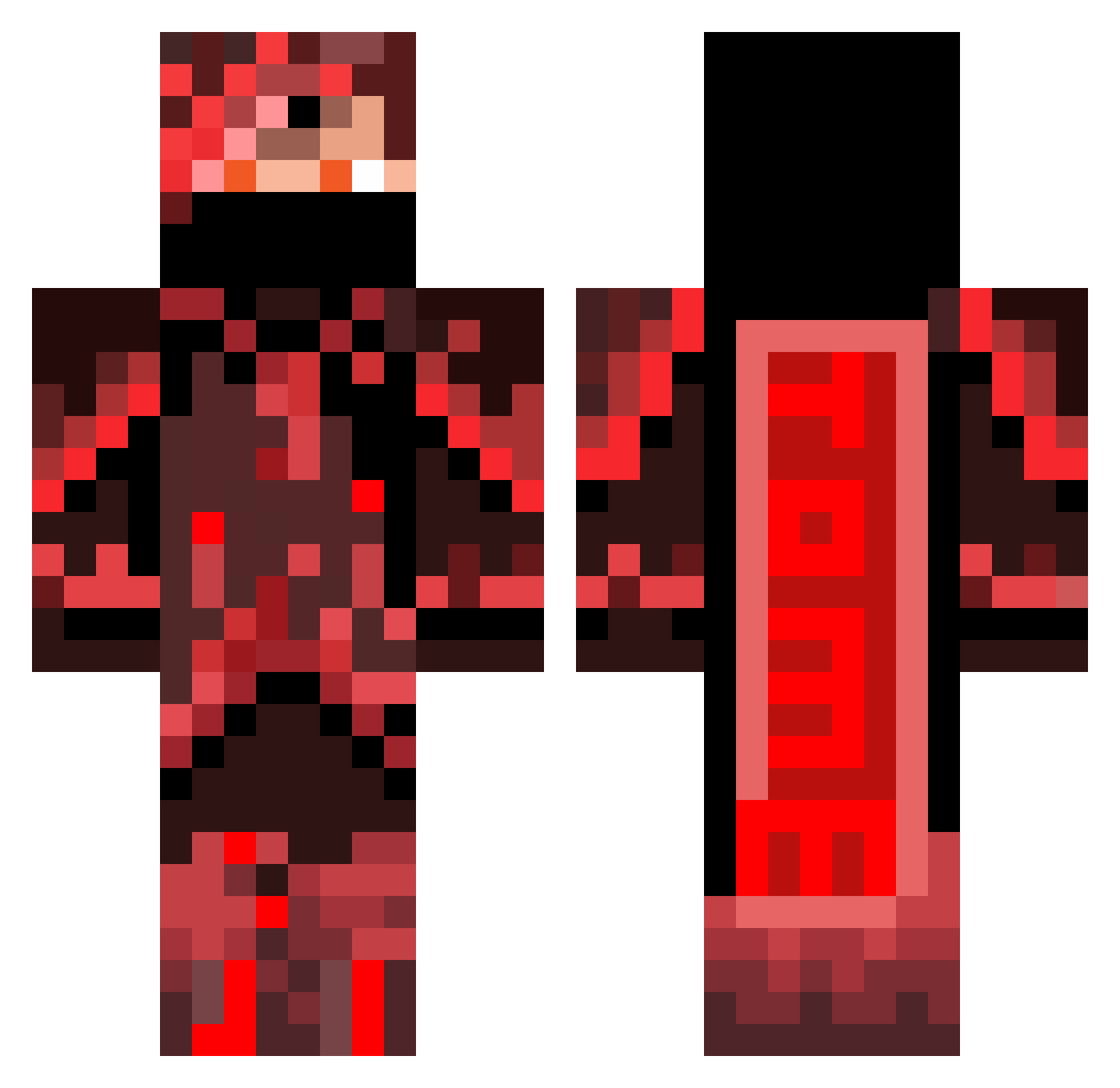 Rcppture Minecraft skin, front and back view