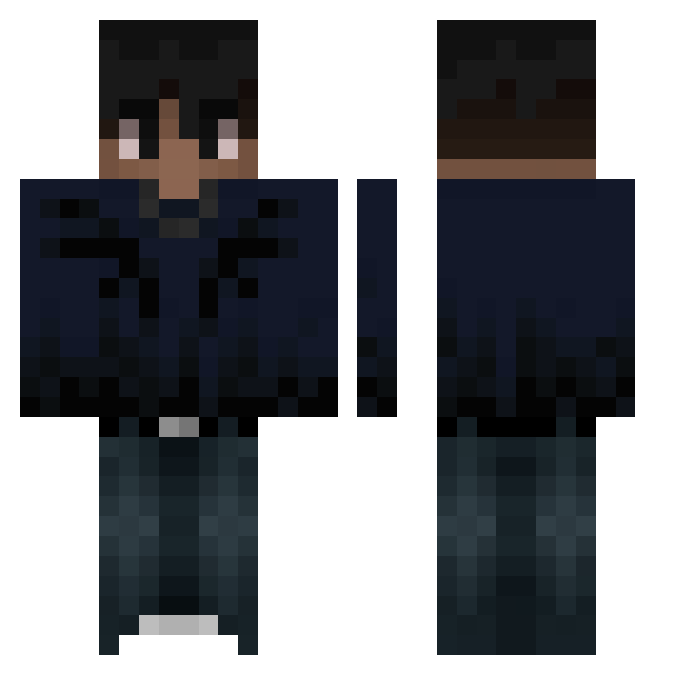 Zxvryo Minecraft skin, front and back view