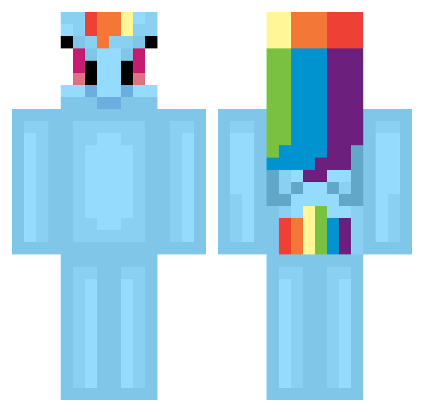 Cookit14 Minecraft skin, front and back view