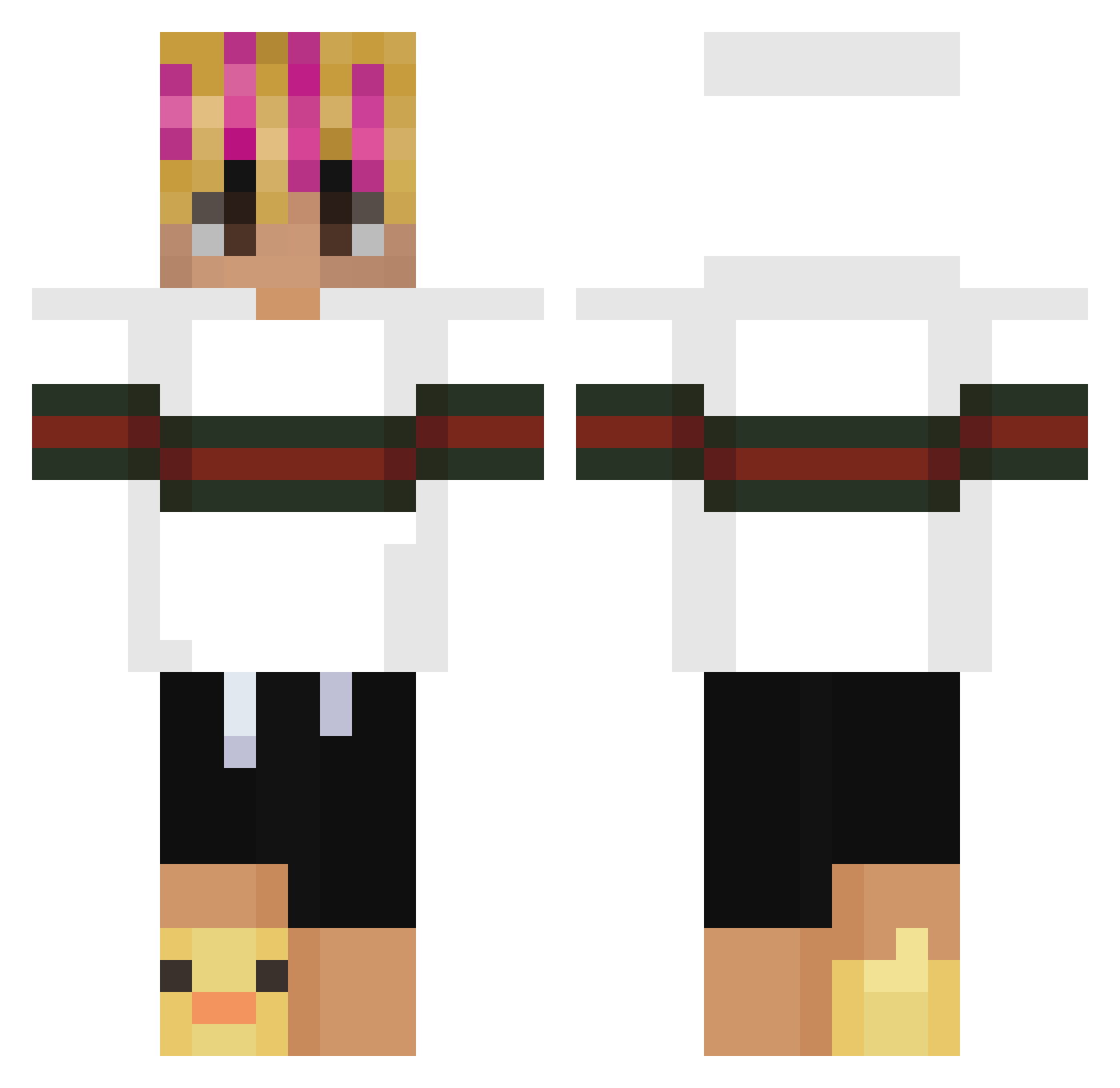 LostSea Minecraft skin, front and back view