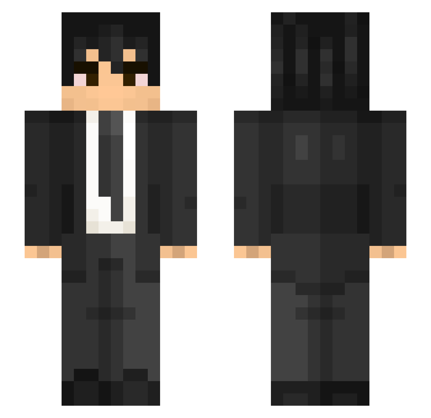 mmloky Minecraft skin, front and back view