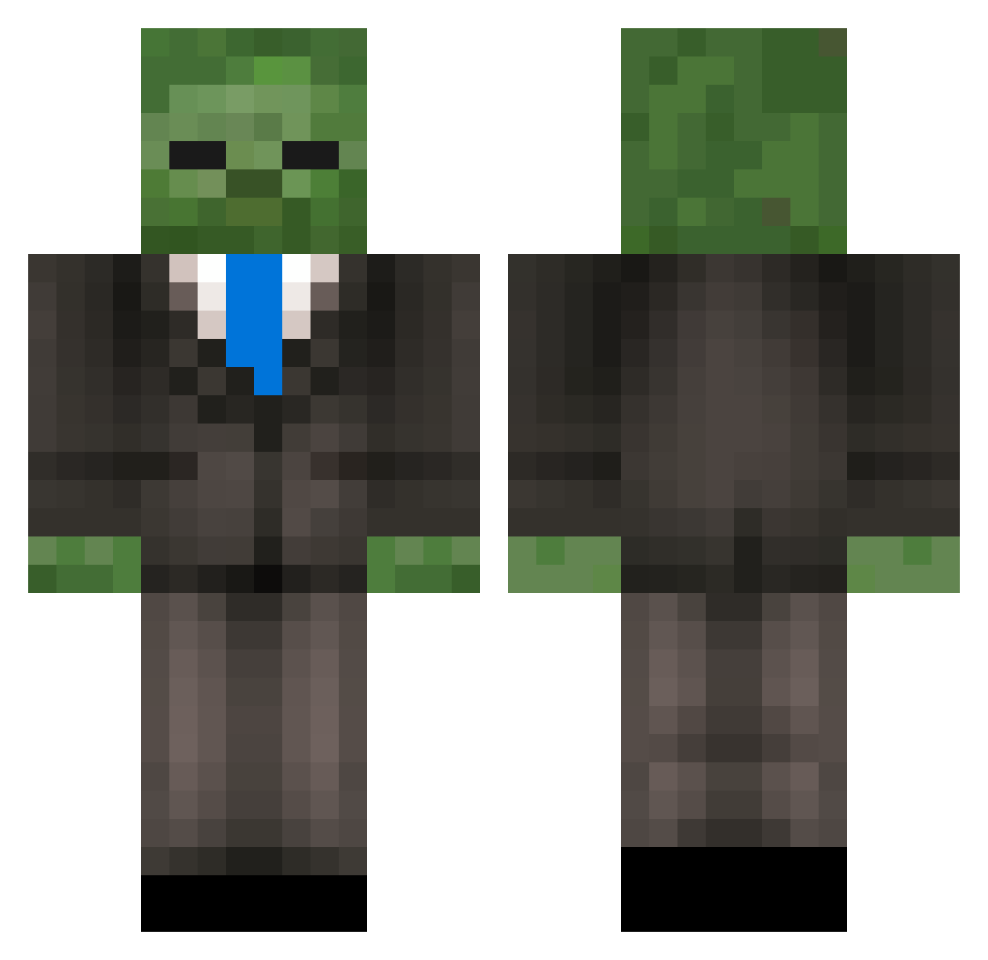 Silazzen Minecraft skin, front and back view