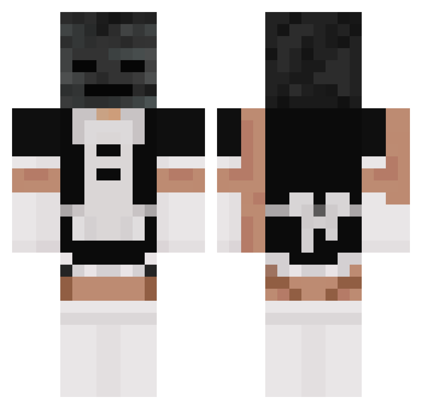 Zynjar Minecraft skin, front and back view
