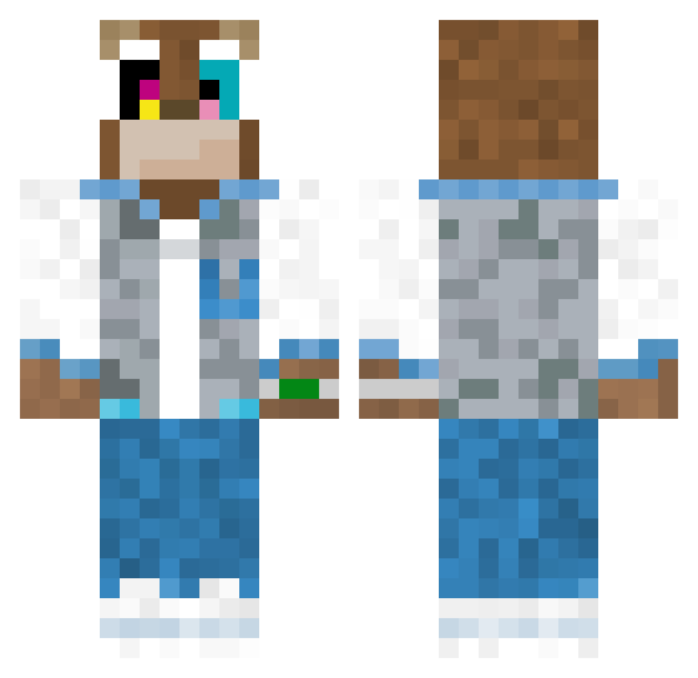Yeezus999 Minecraft skin, front and back view