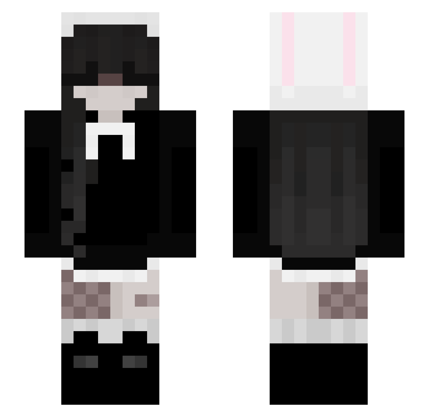 Its_Ren_ Minecraft skin, front and back view