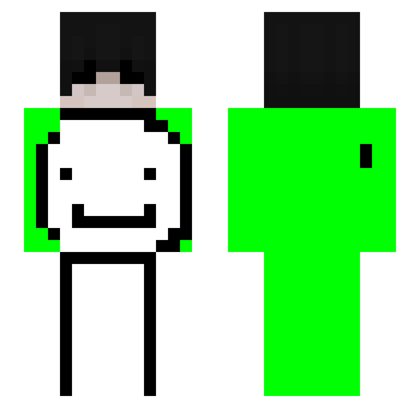 SHRXY69 Minecraft skin, front and back view