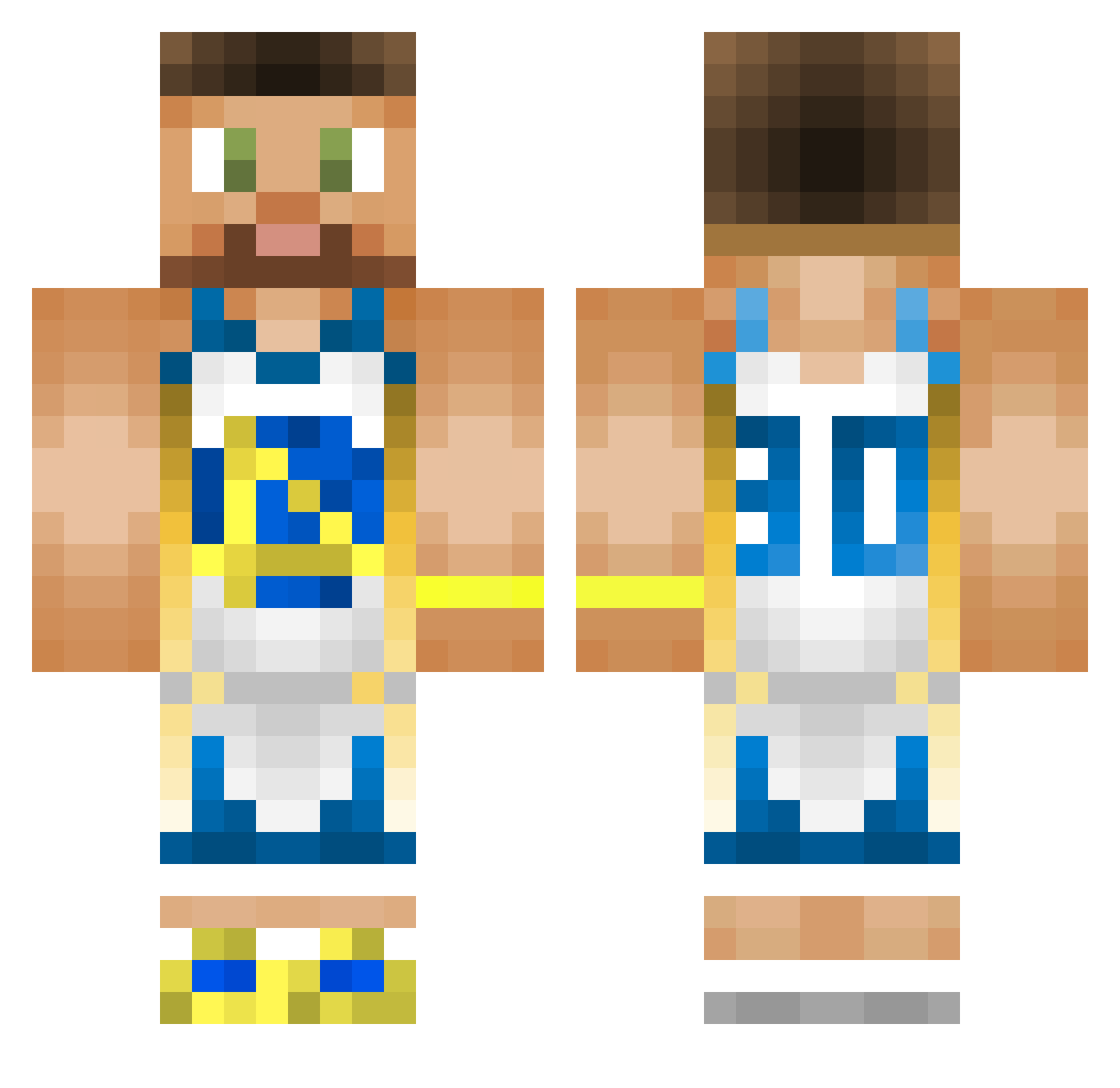 Zeisito Minecraft skin, front and back view