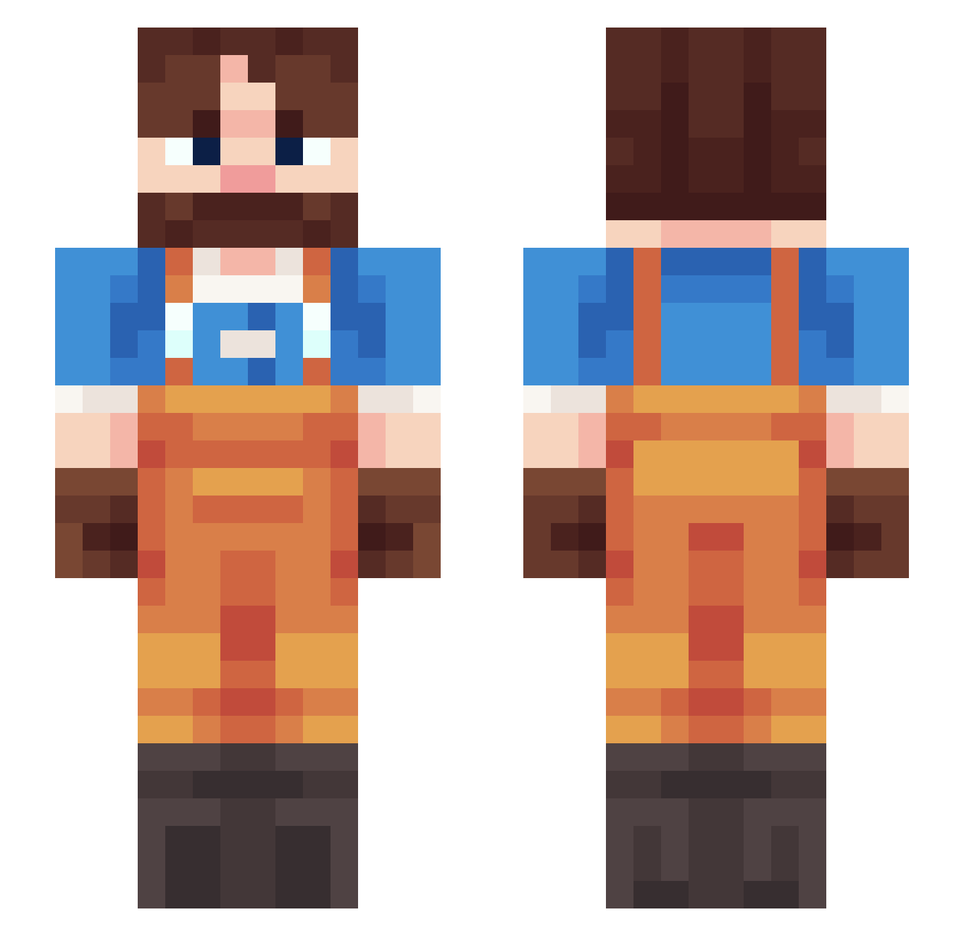 ArtemisDK Minecraft skin, front and back view