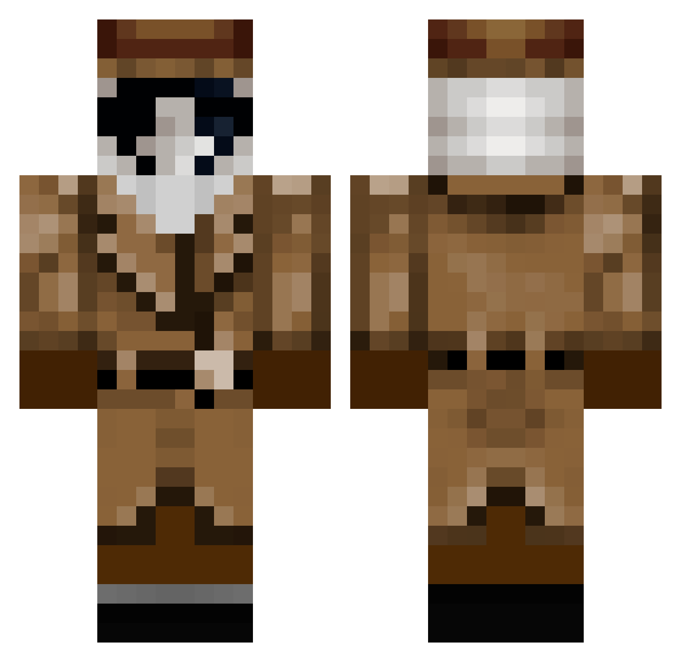 Corantine Minecraft skin, front and back view