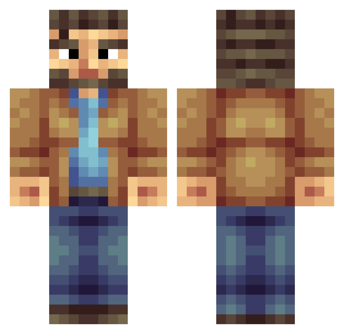 DubiousNess Minecraft skin, front and back view