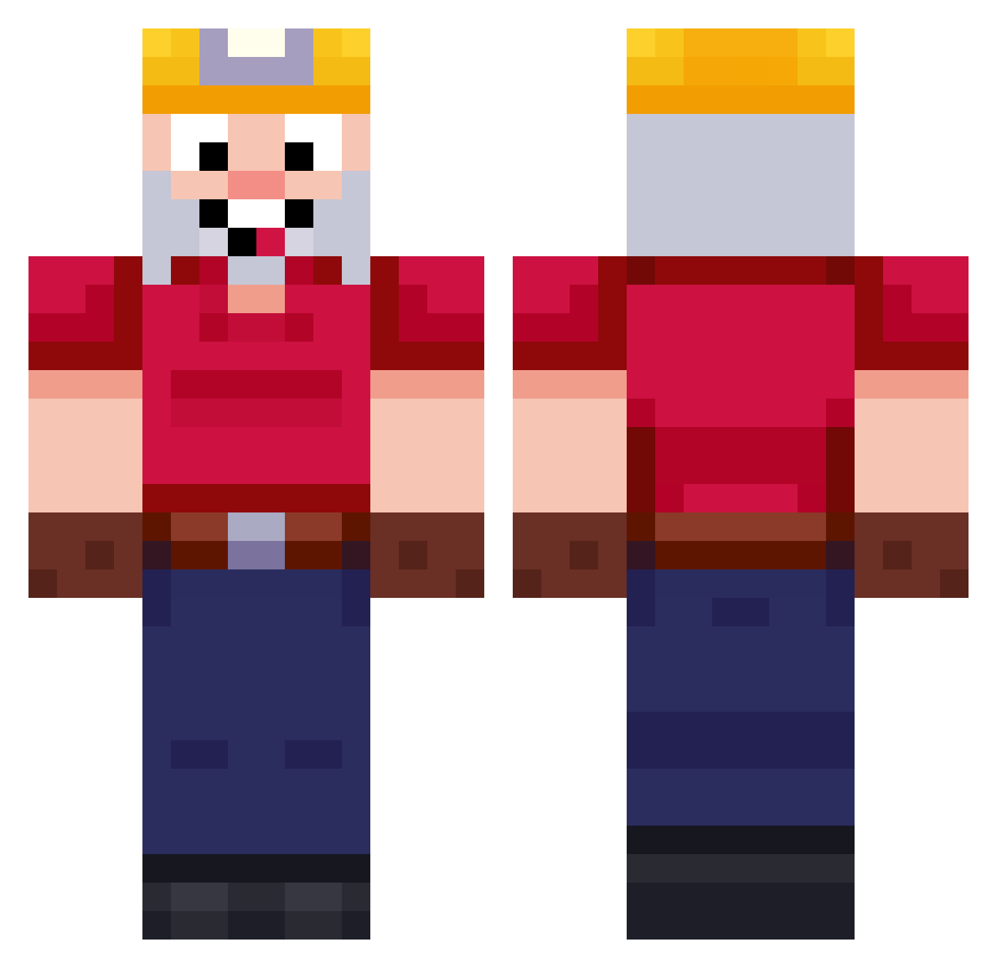 mattiaes Minecraft skin, front and back view