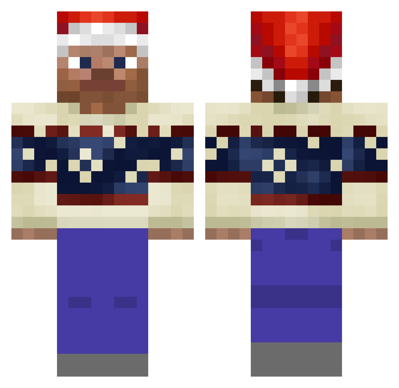 sweethearts Minecraft skin, front and back view