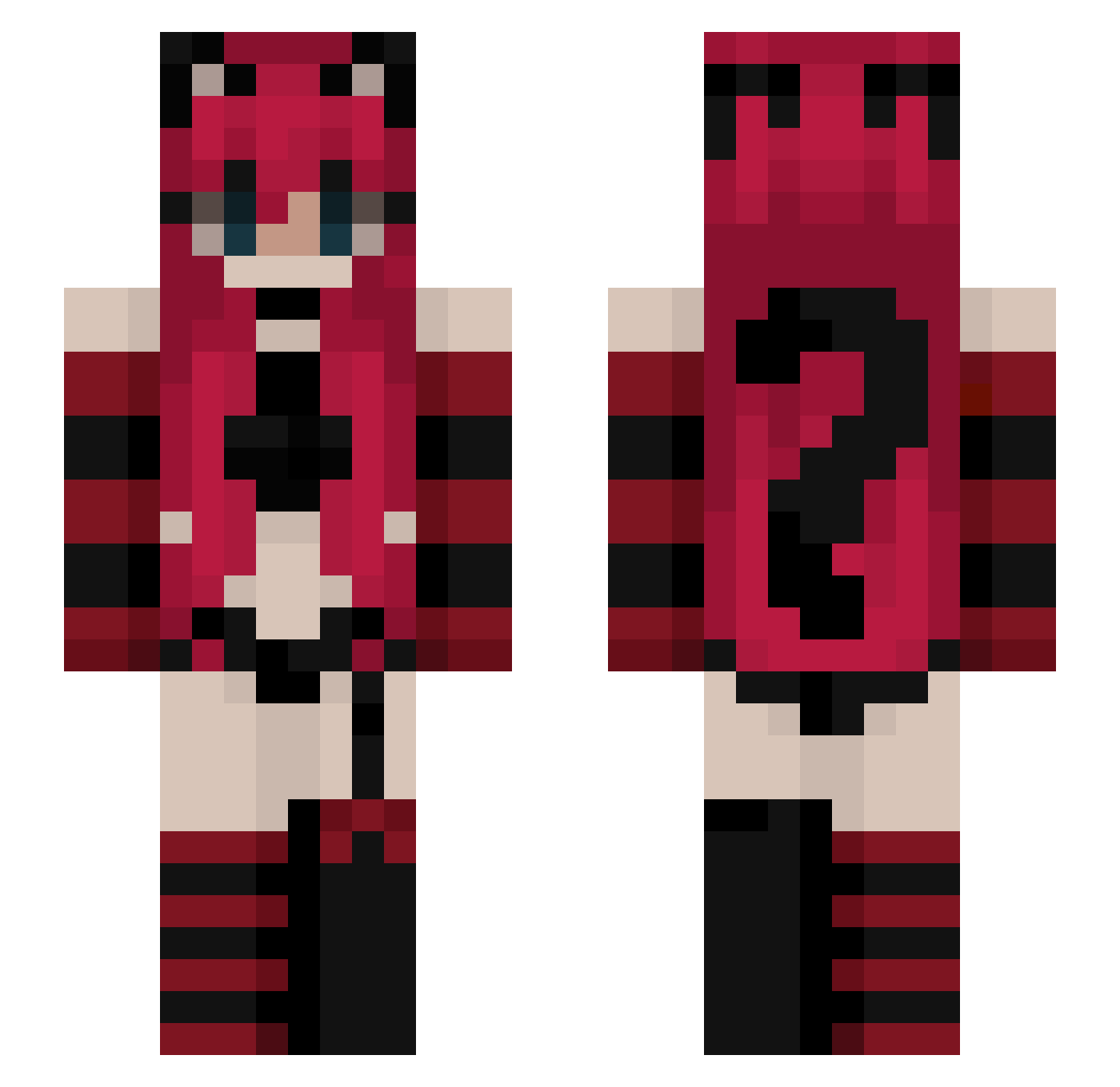 TayJDD Minecraft skin, front and back view