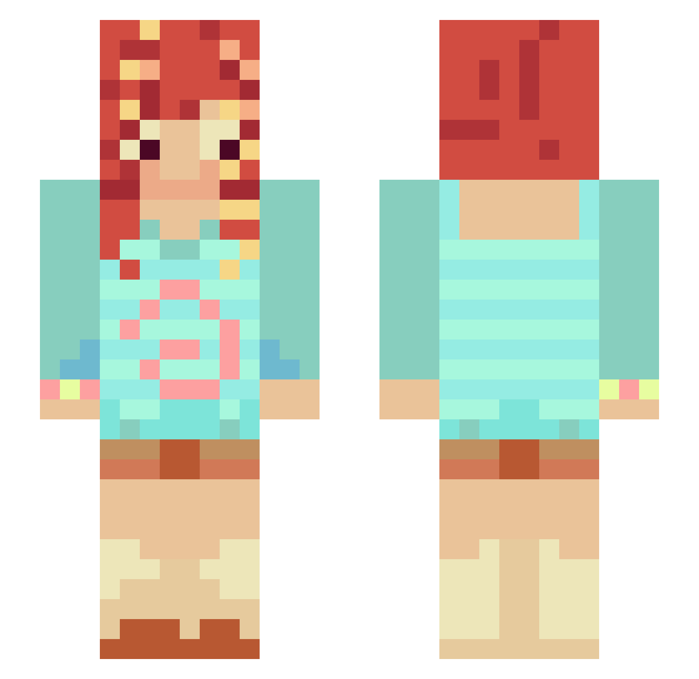 salixow Minecraft skin, front and back view