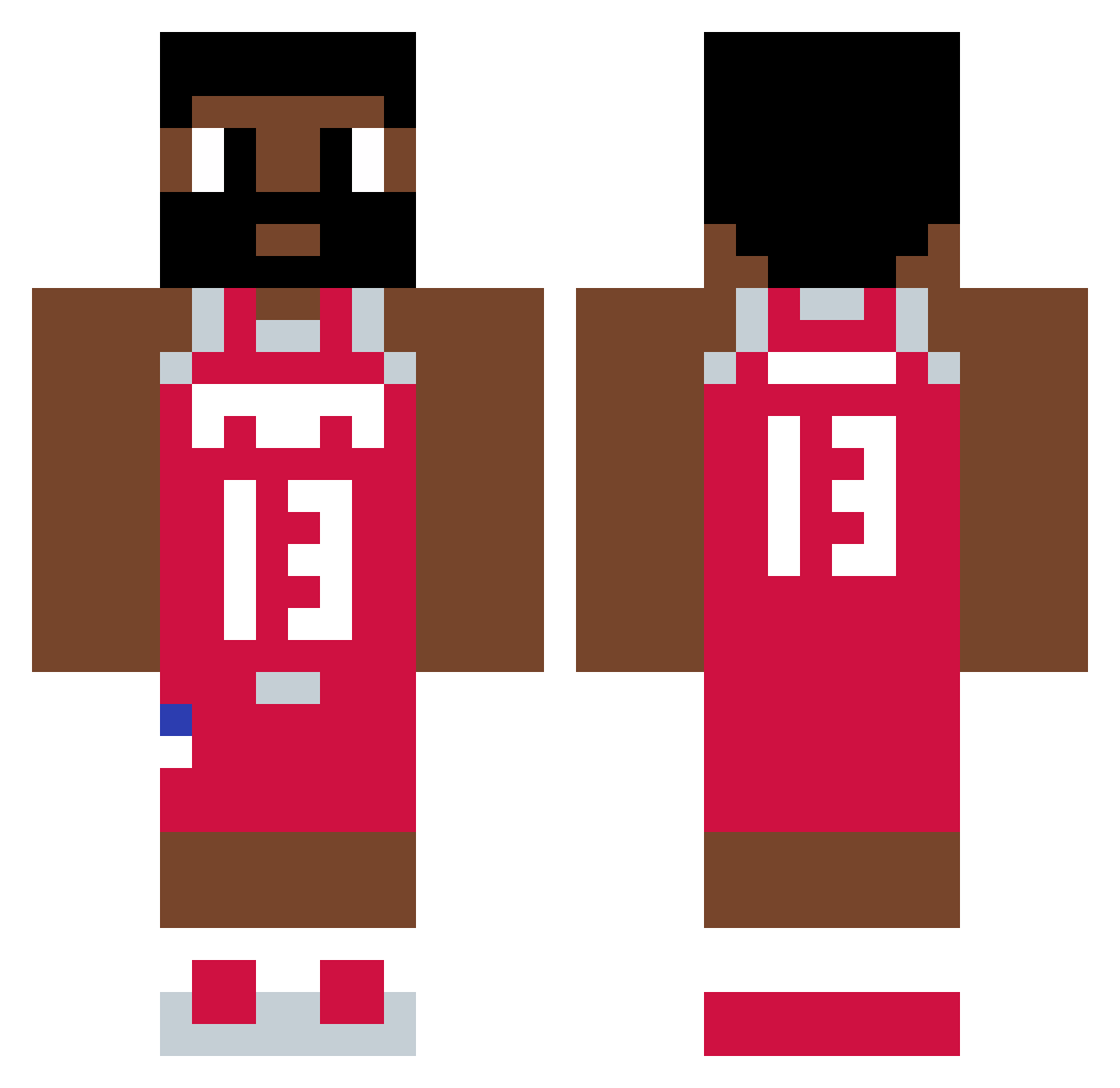 medevial Minecraft skin, front and back view