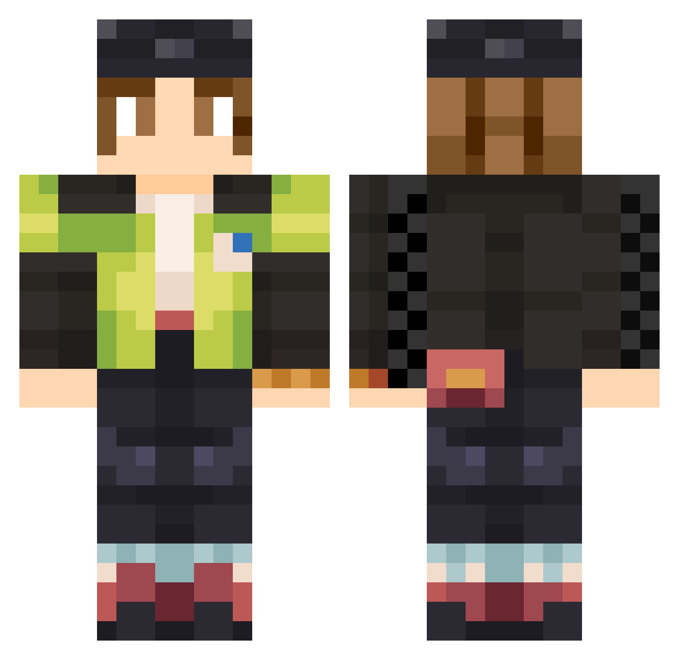 justplaying1410 Minecraft skin, front and back view