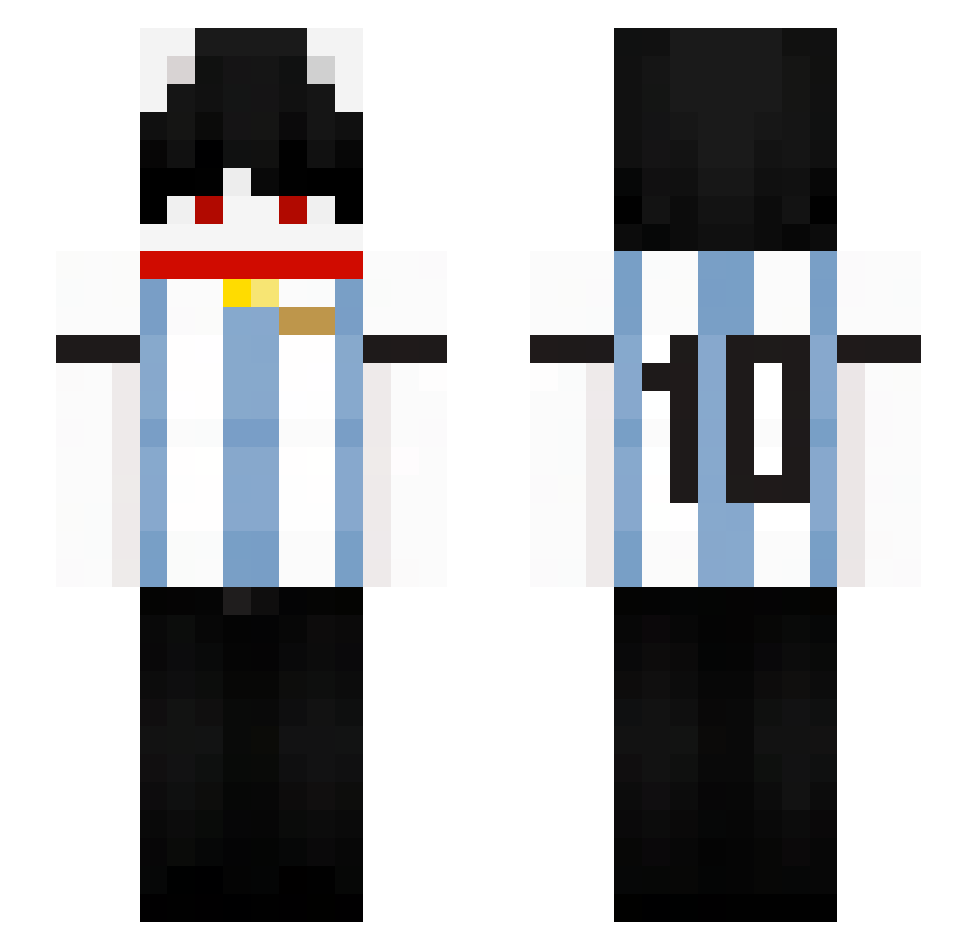 iMattte Minecraft skin, front and back view