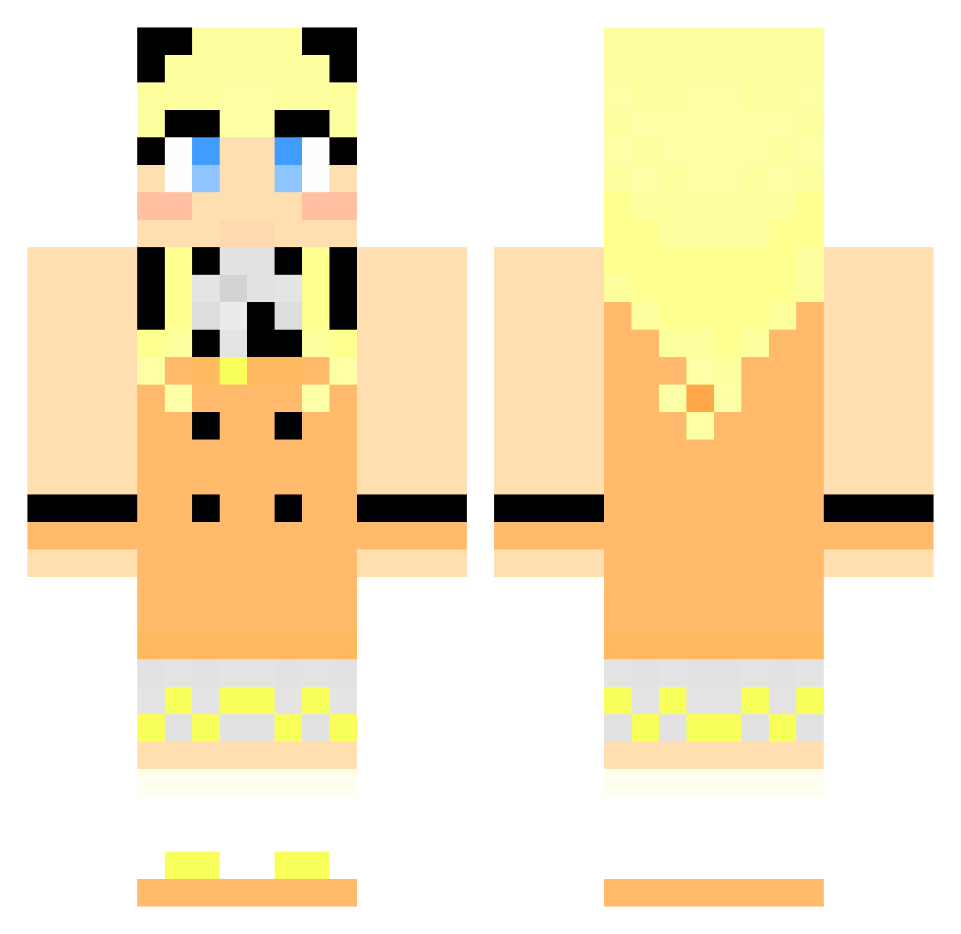 Anova Minecraft skin, front and back view