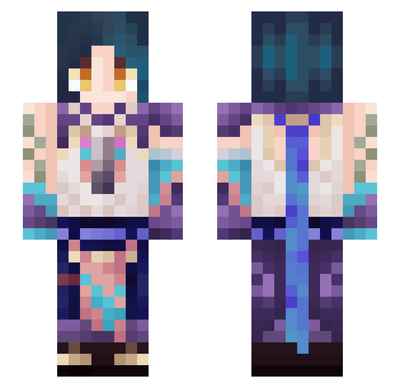 Moqxi Minecraft skin, front and back view