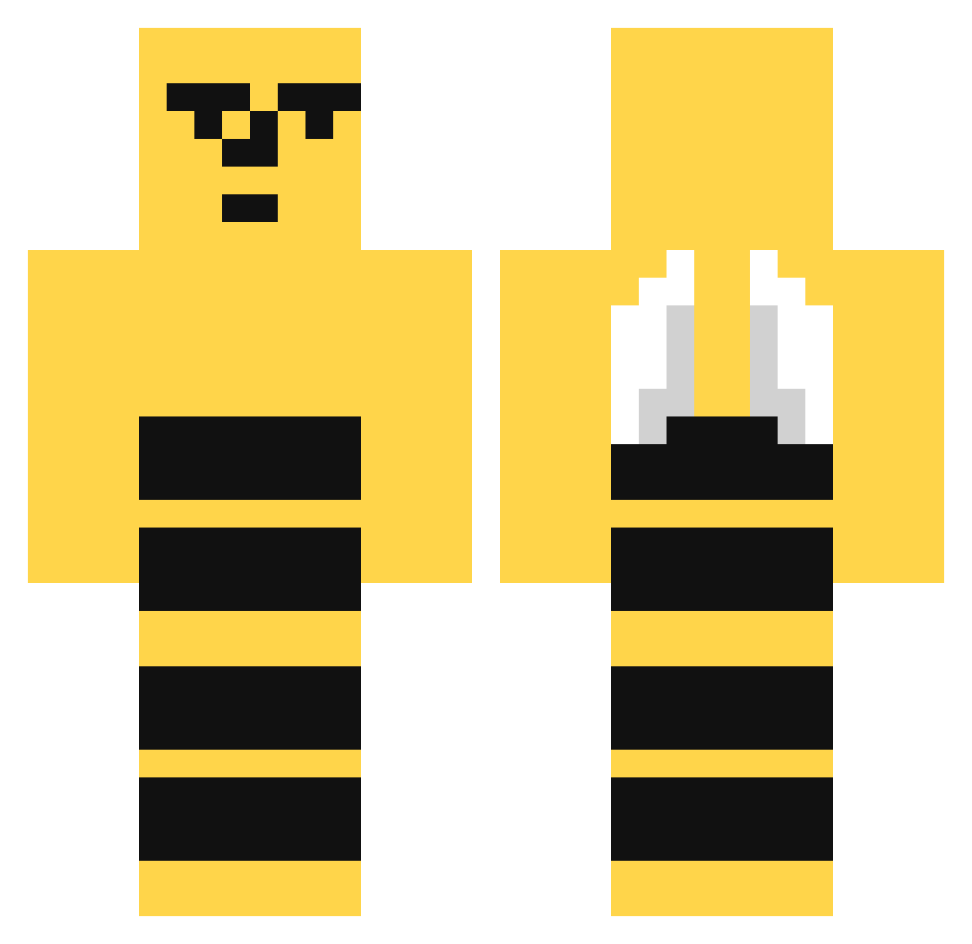 Acr1m0ny Minecraft skin, front and back view