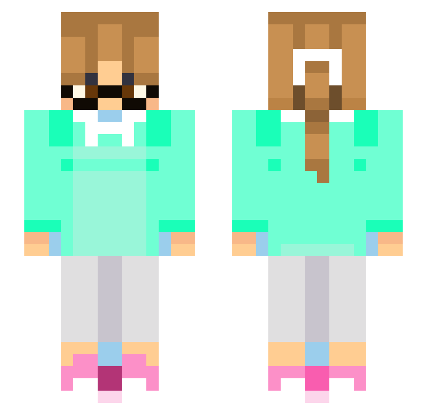 xS_L_A_Yx Minecraft skin, front and back view