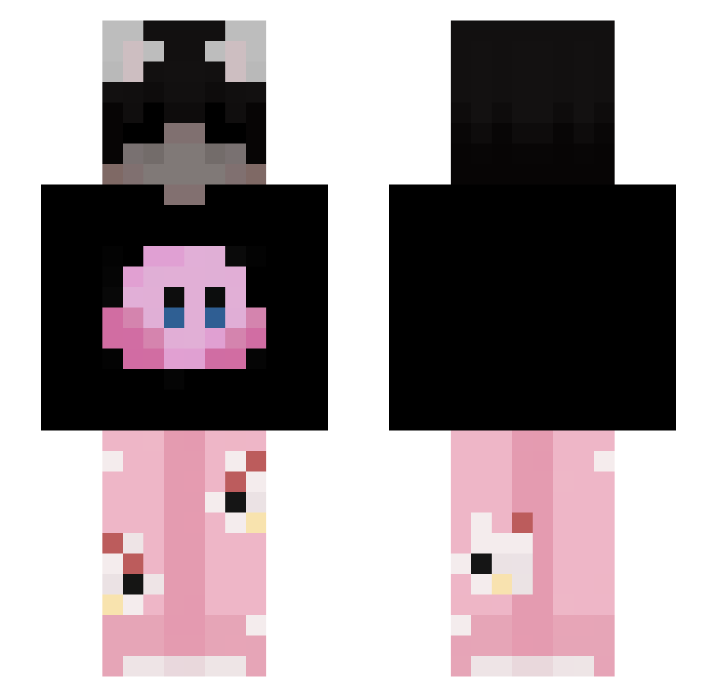 Nezzyz Minecraft skin, front and back view