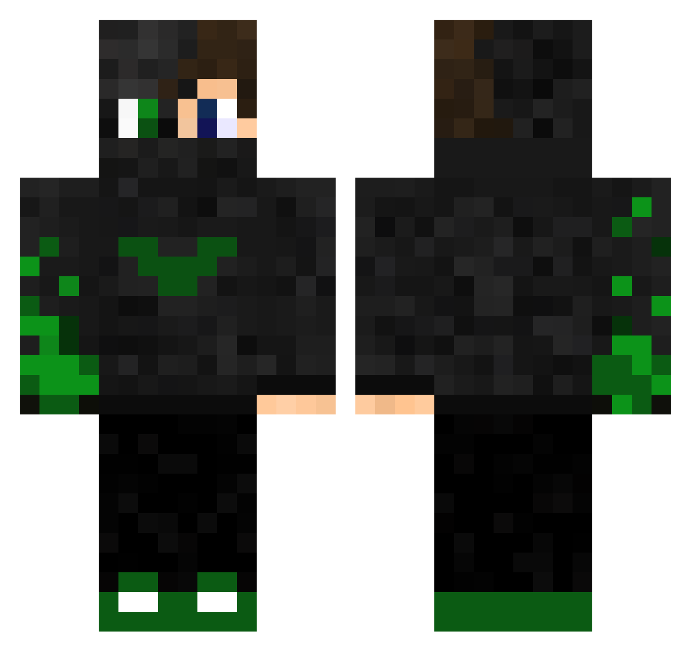 testimonium Minecraft skin, front and back view