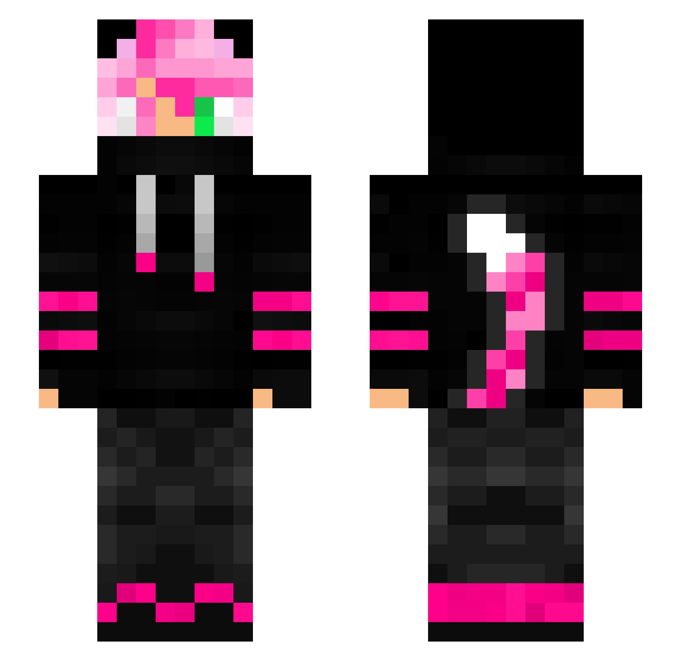 TheFlyingNikki Minecraft skin, front and back view