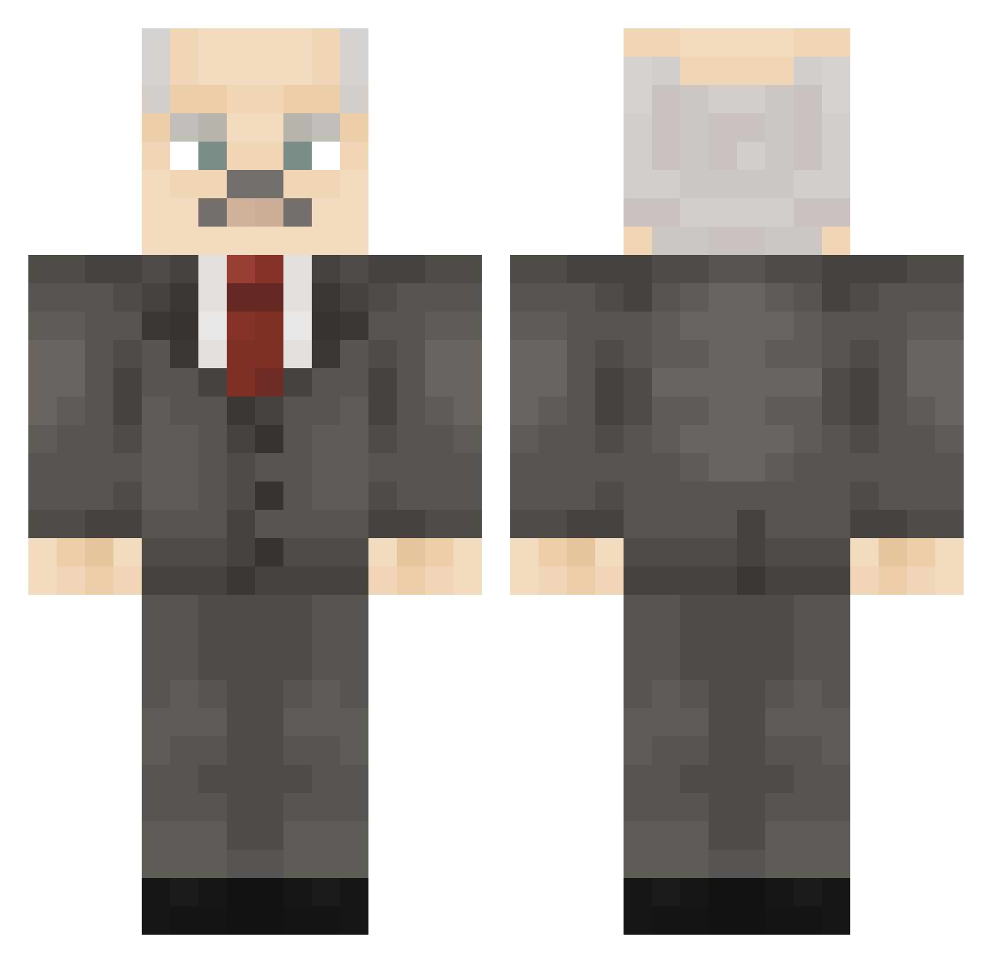 shzxc Minecraft skin, front and back view