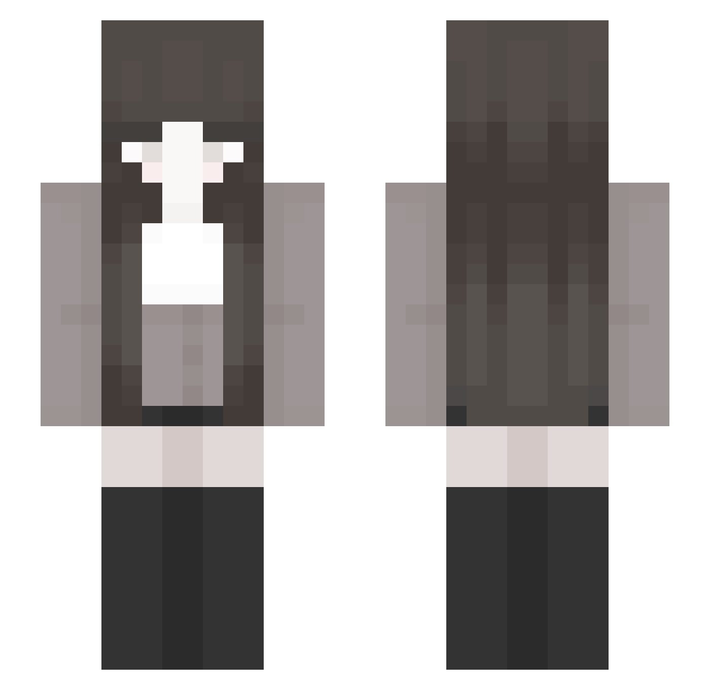 TWkmbanana Minecraft skin, front and back view