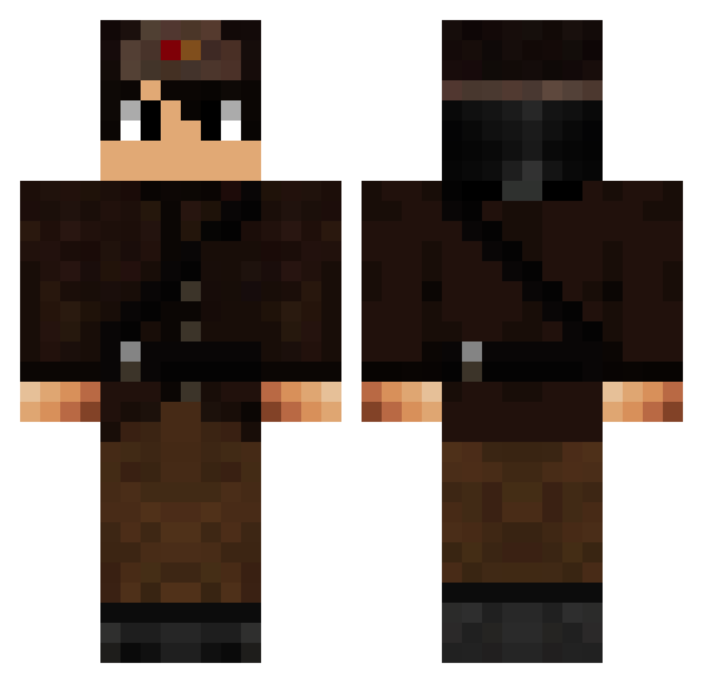 Merketz Minecraft skin, front and back view