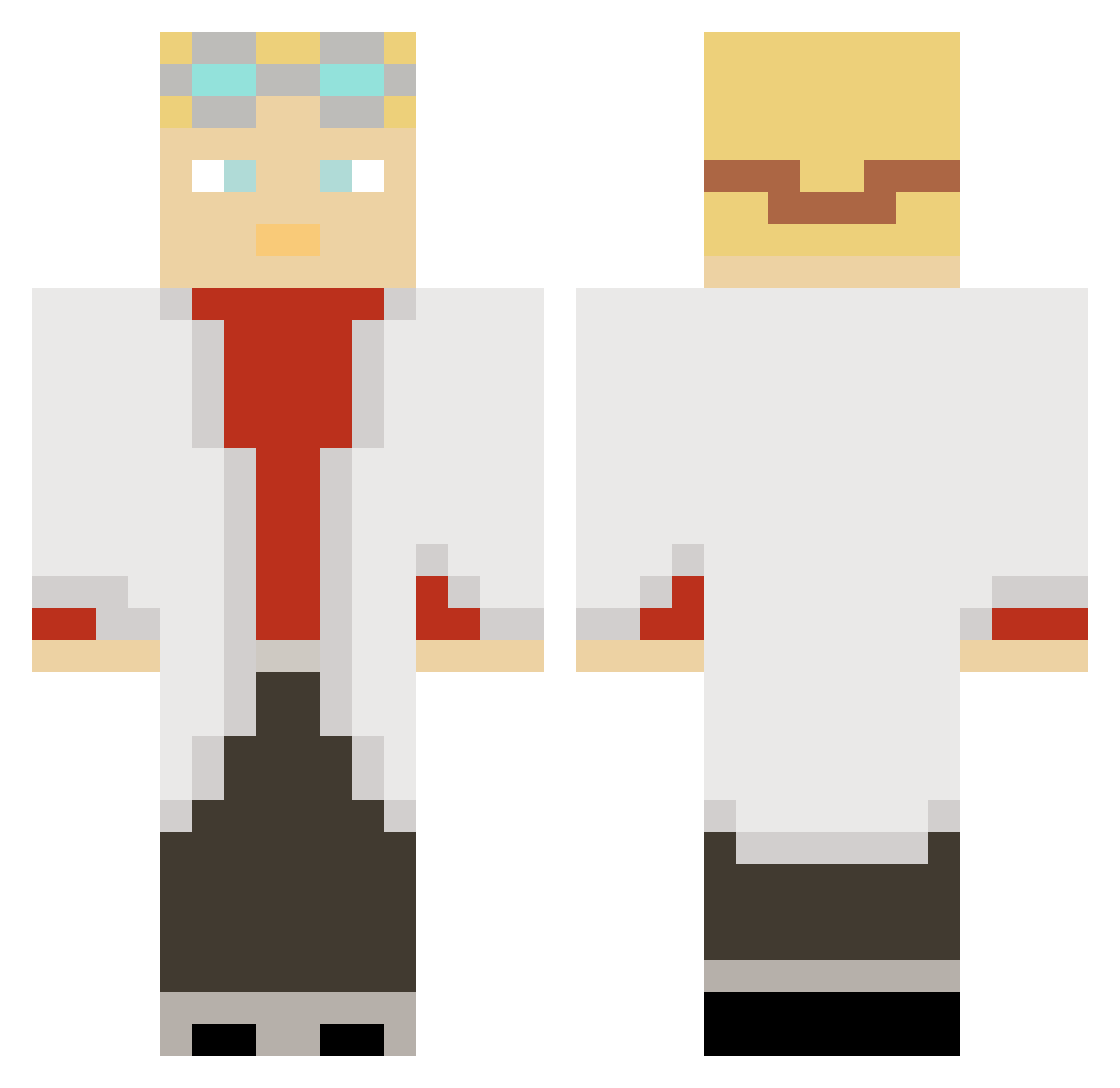 RiValio1 Minecraft skin, front and back view