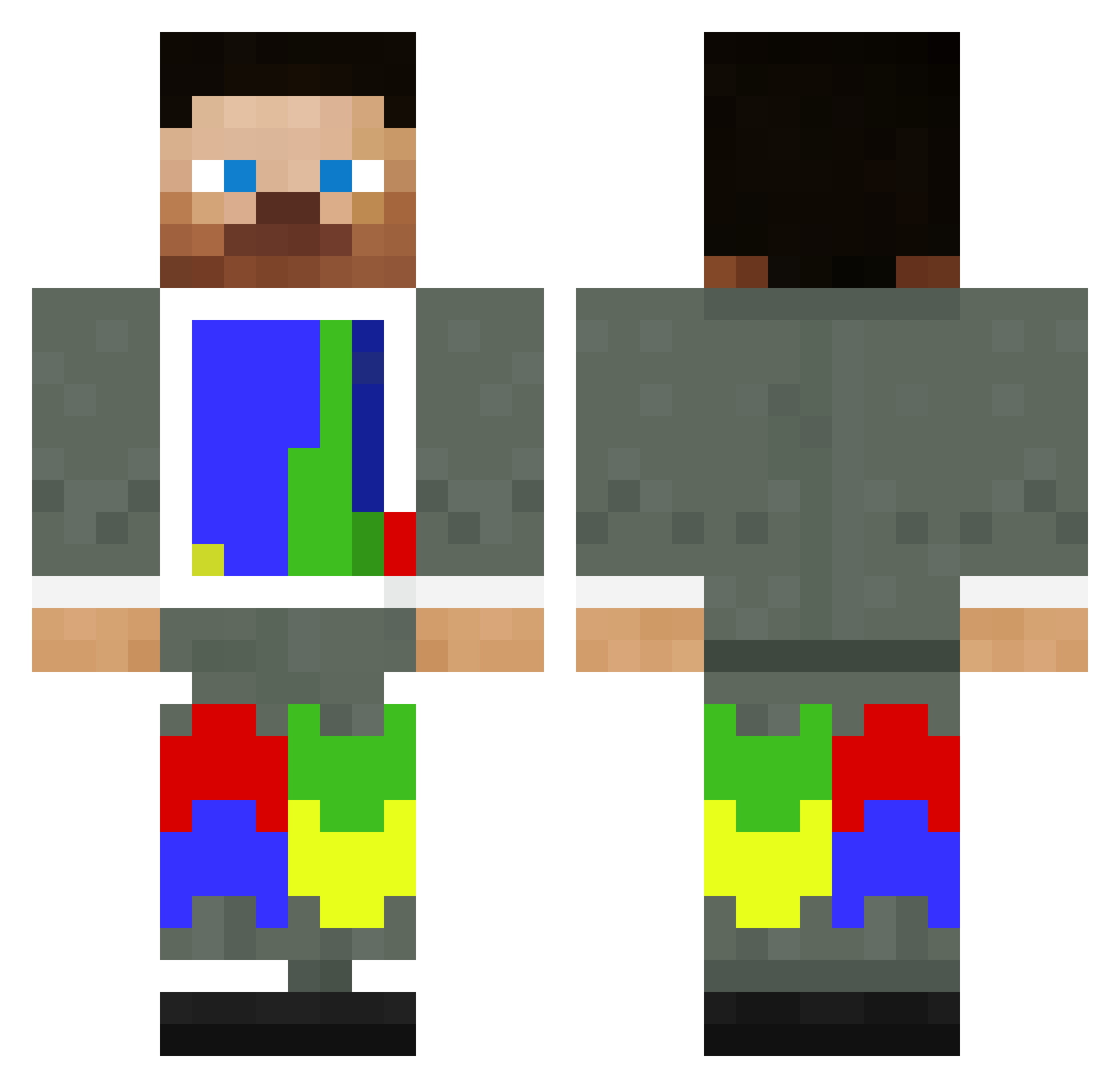 Ripwindowsxp Minecraft skin, front and back view
