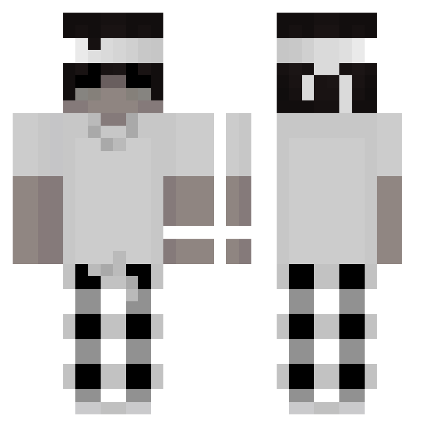 vixlmn Minecraft skin, front and back view